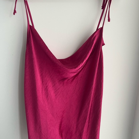Elegant Burgundy Slip Dress - Picture 2 of 4